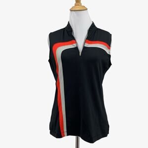 Tail Tech Shirt Women S Small Black Sleeveless Athletic Golf Polo Mock Neck